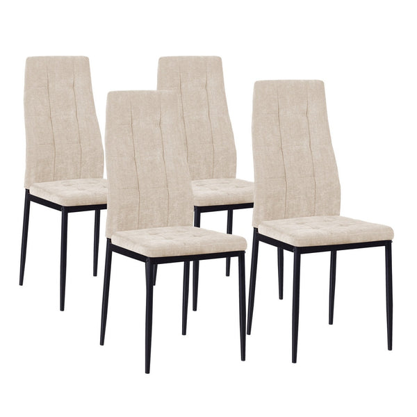 Set 4 sedie da Salotto 50x44x96 cm in tessuto Milano Beige prezzo