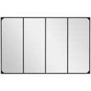 Specchio da Parete in Stile Industriale con 4 Ganci 109x2x69 cm in Vetro Multistrato Metallo e MDF Nero