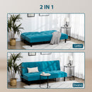 Divano Letto 3 Posti Matrimoniale 178x87x81 cm  in Tessuto Effetto Velluto Verde