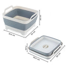 Vaschetta Bacinella Multiuso Pieghevole 30,5x30 cm 9 Litri con Tappo di Scarico in Silicone Grigio