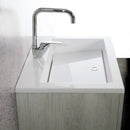 Mobile Lavatoio Vasca Zeus in MineralMarmo Apertura a 2 Ante 60x48x50 cm Bianco Latte