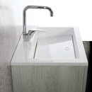 Mobile Lavatoio Sospeso Vasca Zeus in MineralMarmo Apertura a Cassettone 60x48x50 cm Bianco Latte