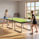 Tavolo da Ping Pong Pieghevole 182x91x76 cm con Rete in Acciaio e MDF Verde      