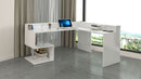 Scrivania Angolare a Giorno 180x160x60x92,5h cm Esse Bianco Lucido  