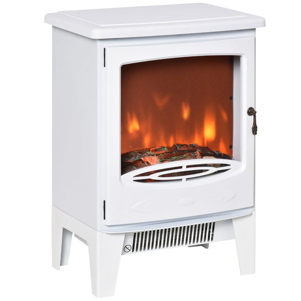 Camino Elettrico da Pavimento 39x26x54,8 cm Effetto Fiamma 1800W Bianco online