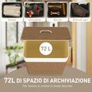 Cesto Portabiancheria 72L con Sacco Rimovibile 40x30x60 cm in Vimini e Bambù Marrone  