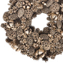 Set 2 Corone Natalizie con Pigne e Bacche Ø25 cm Oro