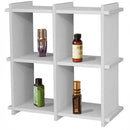 Libreria Scaffale a Parete 4 ripiani Bacheca in Legno Bianco Multiuso 