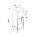 Mobile Multiuso da Cucina con 2 Cassetti e 1 Ripiano 60x36x136 cm in Melamina Grigio Retrò Bianco      