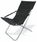 Sedia a Sdraio Imbottita Canapone Pieghevole in Metallo Soriani Nera