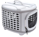 Trasportino per cani pieghevole in EVA grigio chiaro 46x37x31 cm 