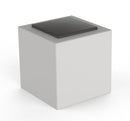 Pouf da Giardino 50x50 cm con Cuscino in Resina Arkema Iris Comfort Bianco
