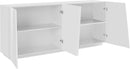 Credenza 4 Ante Battenti 200x43x86 cm Vega Bianco Lucido
