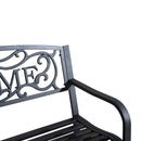 Panca da Giardino 2 Posti in Metallo 127x60x87 cm  Nero