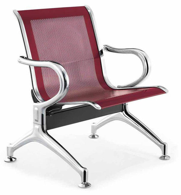 Panca per Sala d'Attesa 1 Posto in Acciaio Rosso sconto