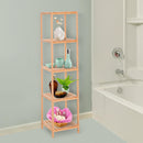 Scaffale Portaoggetti in Bambù a 5 Ripiani 36x36x145 cm 