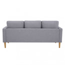 Divano 3 Posti Ramsey 180x73x82 h cm in Tessuto Grigio chiaro
