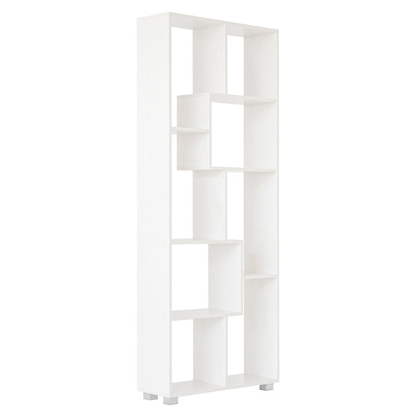 Libreria design moderno 70x178x24 cm in legno bianco opaco sconto