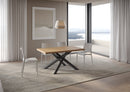 Tavolo Allungabile 140/240x90 cm Versalux Rovere Scortecciato Gambe Antracite      