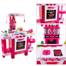 Cucina Giocattolo Bambini con Luci e Suoni 34 Accessori Gioco 87x78x29cm Rosa