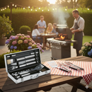 Set Valigetta Accessori per Barbecue Ompagrill in Alluminio da 12 Pezzi in Acciaio Inox