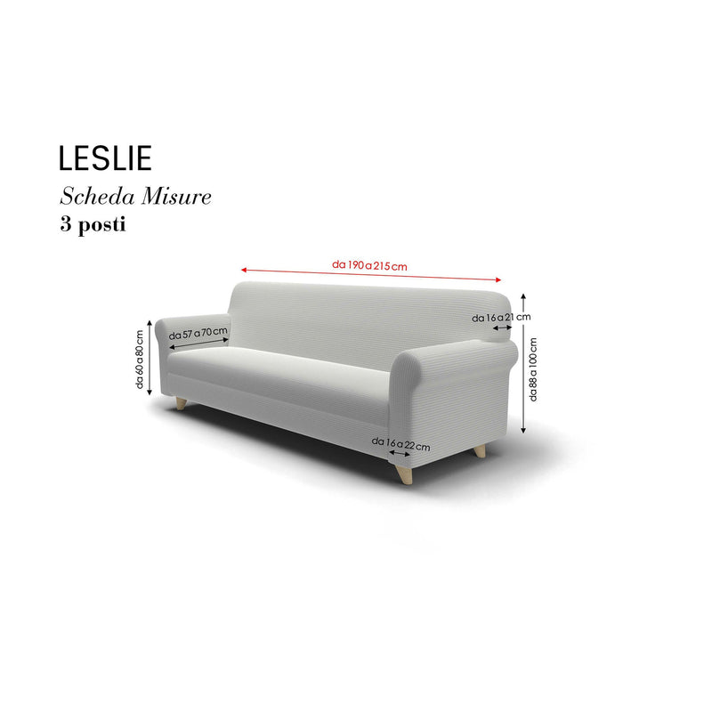 Copridivano Elasticizzato in Poliestere Leslie Bordeaux Varie Misure