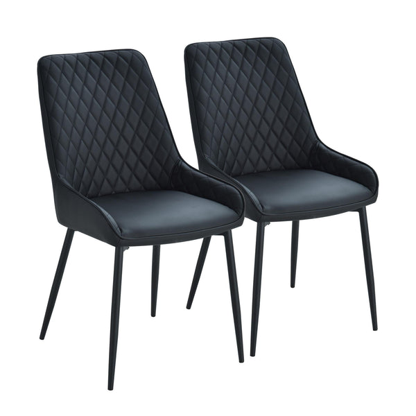 Set 2 Sedie Imbottite 49x60x89 cm in Similpelle Nere acquista