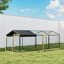 Pollaio per Galline da Esterno 3x1x1 m con Tetto Impermeabile Anti-UV e Serratura in Acciaio Zincato Nero      