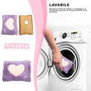 Borsa Acqua Calda Elettrica Ricaricabile Scaldamani Cuore a Peluche Lilla