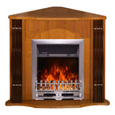 Camino Elettrico da Pavimento ad Angolo 88,2x95x47,3 cm Effetto Fiamma 2000W Clasic & Galileo silver Noce