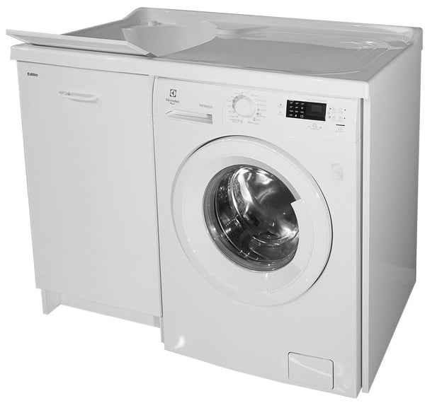 Lavatoio e Coprilavatrice 109x60x89cm Asse in Termoplastico Montegrappa Edilla Bianco Sinistro con Cesto prezzo