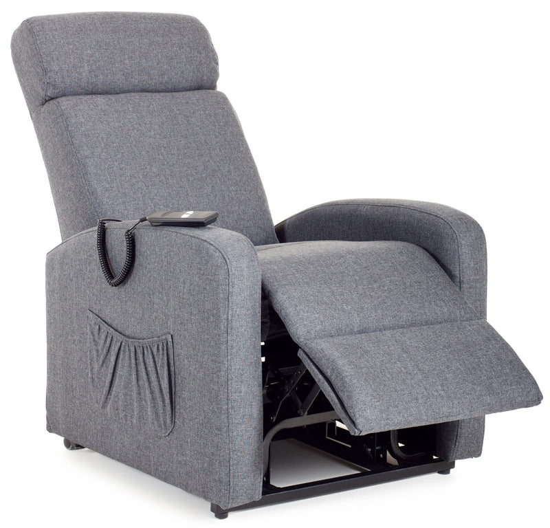 Poltrona Alzapersona Elettrica 1 Motore Reclinabile a Motore in Tessuto Marta Blu