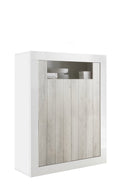 Mobile Buffet 2 Ante 110x42x144 cm in Legno TFT Lipari Bianco e Pino