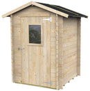 Casetta Box da Giardino per Attrezzi 146x146 cm con Porta Finestrata in Legno Naturale