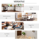 Credenza con Cantinetta 20 Bottiglie 80x36x85 cm con Porta Calici e Armadietto Bianco  