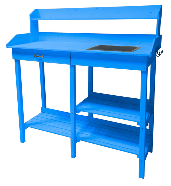 prezzo Tavolo da Lavoro 112x45xH112 cm in Legno Cunninghamia  lanceolata Blu