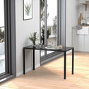 Tavolo Rettangolare 120x60x75 cm in Metallo e Vetro Temperato Nero  