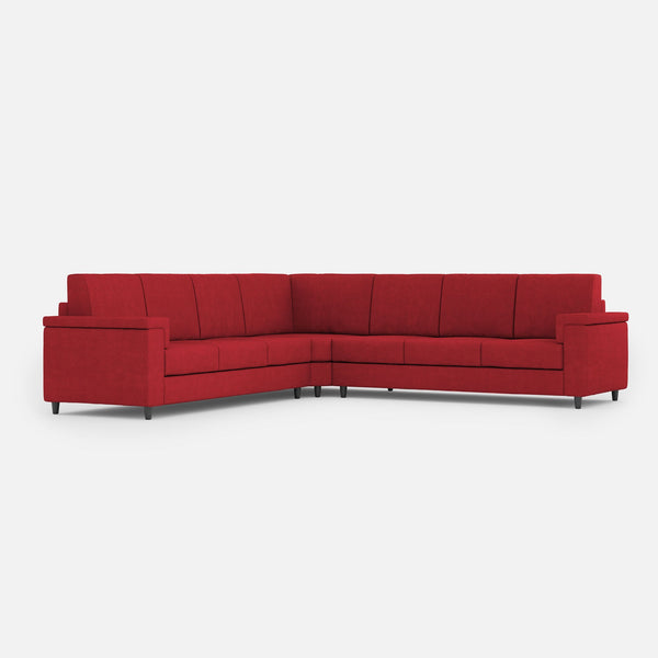 acquista Divano Angolare 7 Posti 286x286x85 cm Marrak in Tessuto Rosso
