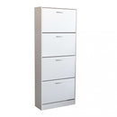 Scarpiera Wendy 60x24x150 h cm in Legno Bianca