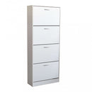 Scarpiera Wendy 60x24x150 h cm in Legno Bianca