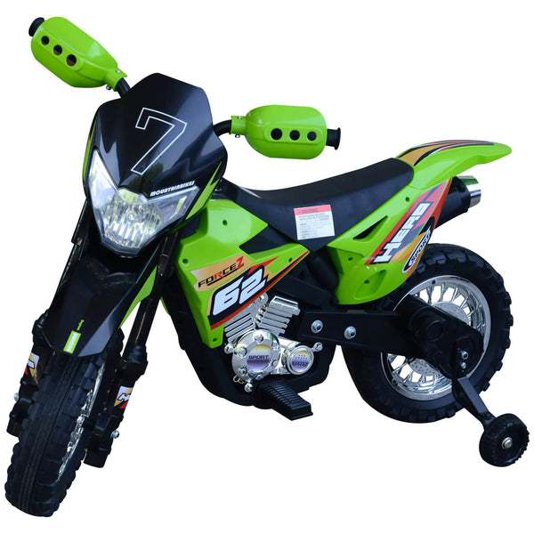 sconto Moto Motocicletta Elettrica per Bambini 6V Kidfun Motocross Enduro Verde