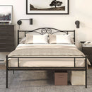 Struttura Letto Una Piazza e Mezzo 140x200 cm in Acciaio con Doghe Integrate Nero