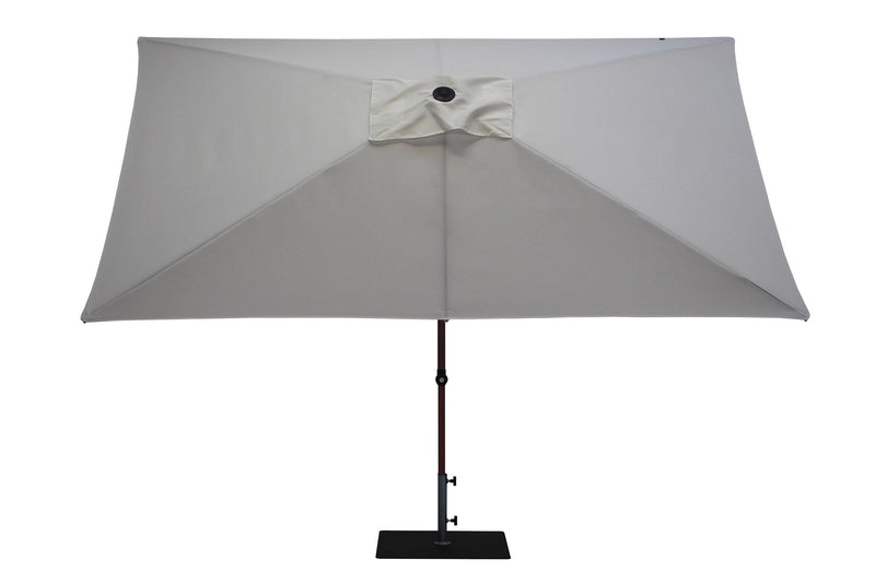 Ombrellone da Giardino 3x2 m Palo Ø38 mm in Alluminio Effetto Legno Tessuto Poliestere Trend Wood Bianco