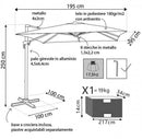 Ombrellone da Giardino Newton Decentrato 2x3 m in Alluminio Nero Telo Ecrù