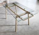 Tavolo Allungabile 140/200x80x76 cm in Vetro Temperato Tommy Trasparente
