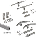 Kit Supporti per Mensole e Appendiabiti in Legno e Alluminio Emuca Zero Grigio Pietra