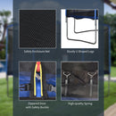 Trampolino Tappeto Elastico Ø426x269 cm con Rete e Bordo Imbottito Blu e Nero