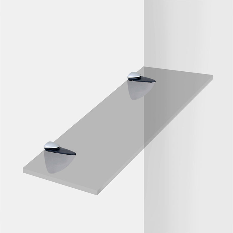 Reggipiano per Mensole di Legno/Vetro Imballo 1 Set Verniciato Alluminio e Zama Emuca