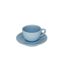 Set 6 Tazzine da Caffè con Piattino Ø7,5xh5 cm in Gres Porcellanato Juliet Azzurro Pastello