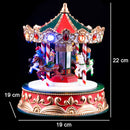 Giostra Giostrina Natalizia con LED Musica Decorazione Addobbo di Natale 19x22 cm
